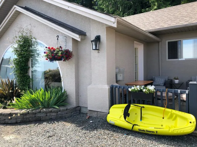 Families enjoying outdoor activities in Parksville, including hiking and kayaking